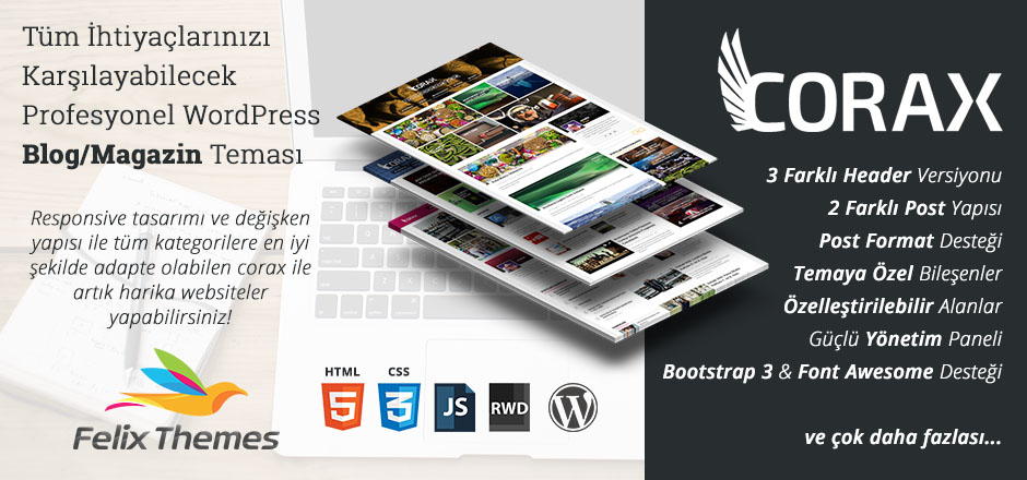 Corax WordPress Blog Teması
